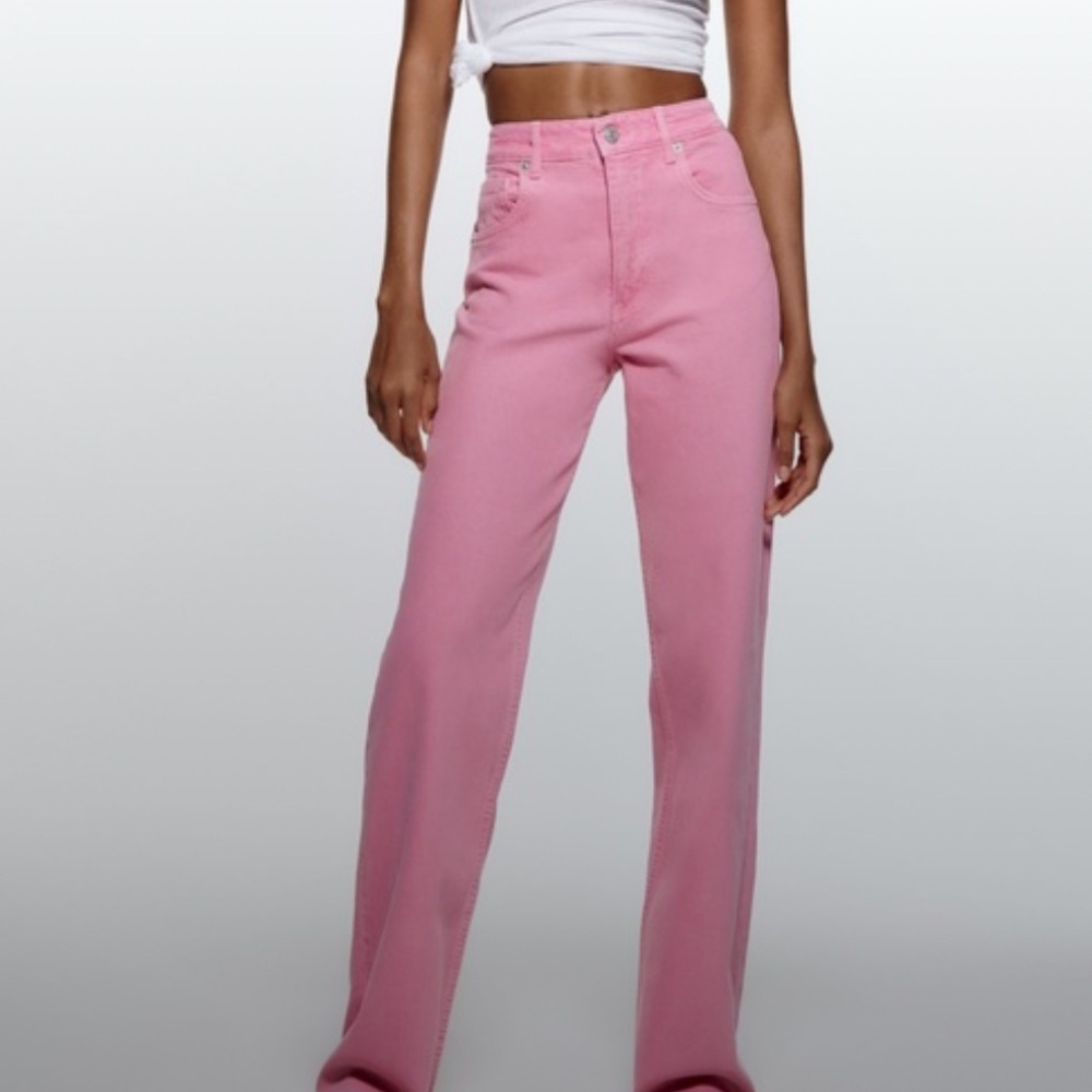 Zara Women's straight  Jeans in Pink